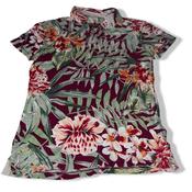 Vintage Zara man tropical design multi floral print polo shirt  in XL|L26 W17| SKU 5505 image
