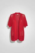Vintage crochet women open front red cardigan in L/XL|L31W22|SKU 6649 image