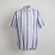 Vintage grey multi stripe men short sleeve shirt in L|L33 W22|SKU 6449 image