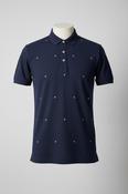 Vintage men Charles Tyrwhitt England Rugby navy blue patterned polo shirt in XL|L31W22|SKU 5474 image