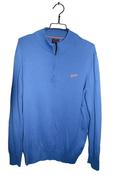 Vintage men Gasoline blue oversize 1/4 zip mock neck sweatshirt XL|L31 W22|SKU 6703 image