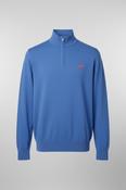 Vintage men Gasoline blue oversize 1/4 zip mock neck sweatshirt XL|L31 W22|SKU 6703 image