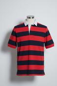 Vintage men George casual outfitter red &amp; navy stripe oversize polo XXL|L33W26|SKU 6636 image