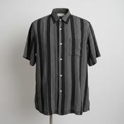 Vintage men Incu Collection black &amp; white stripe short sleeve shirt in M|L31 W19|SKU 6373 image