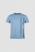 Vintage men JACK &amp; JONES Structure  Dusk Blue T-Shirt in M/L|L28 W19|SKU 5506 image