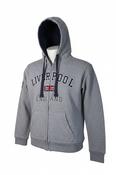 Vintage men Liverpool England graphics City Fashion grey full zip hoodie in S|L24 W22|SKU 6493 image