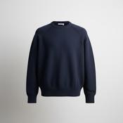 Vintage men M&amp;S extra fine Lambswool knited crew neck navy sweatshirt in L|L26 W20|SKU 5560 image
