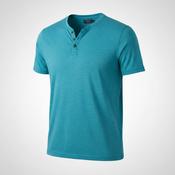 Vintage men Maine New England classic green 1/4 button V-neck tees in L| L27 W23|SKU 5536 image