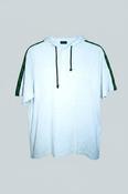 Vintage men Oasis grey 1/4 button short sleeve hooded top in L|L29 W25|SKU 6564 image