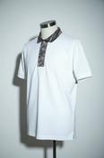 Vintage men Prevu Studio 1/4 zip pattern white polo shirt in M|L31 W19|SKU 6633 image