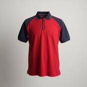 Vintage men Red &amp; blue colorblock short sleeve polo shirt in L|SKU 5690 image