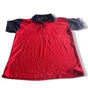 Vintage men Red &amp; blue colorblock short sleeve polo shirt in L|SKU 5690 image