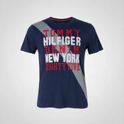 Vintage men Tommy Hilfiger Big Logo Flag Navy Blue T-Shirt Size S|L27 W18| SKU 5516 image