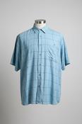 Vintage men Trojani blue checkered short sleeve shirt in L|L31 W22|SKU 6451 image