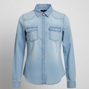 Vintage men Vila blue denim long sleeve shirt in XS|L27 W17|SKU 6543 image