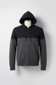 Vintage men XV king Ireland grey navy knitted colourblock full zip hoodie in M|L27 W21|SKU 6529 image