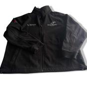Vintage men black Crown Conveyor fleece full zip high neck cardigan in L|L31W21|SKU 5704