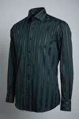 Vintage men black Zara Man vertical stripe shirt in S/M|L32 W20|SKU 6629 image