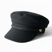 Vintage men black cotton &amp; wool cap with braided detail #indie #grunge sku 6807 image