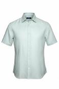 Vintage men cream premium casual slim fit short sleeve shirt in M|L31 W21|SKU 6647 image