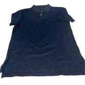 Vintage men plain black short sleeve polo slim fit shirt in M|L27 W20|SKU 5544 image