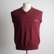 Vintage men red lacoste V-neck sleeveless sweater in L| L28 W22| SKU 5607 image