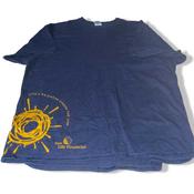Vintage men sun life financial print Gildan Navy blue mens t shirt in size XXL|L32 W24|SKU 5496 image