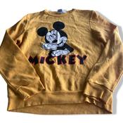Vintage unisex Disney Mickey mouse graphics yellow crew neck sweatshirt in XS|L25 W18|SKU 5579 image