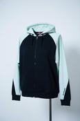 Vintage unisex LA Gear black &amp; white colorblock full zip hoodie UK 12|L26 W23|SKU 6675 image