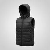 Vintage women 9-10YRS Fluid black puffer padded full zip sleeveless hoodie in S|L22 W18|SKU 5695 image