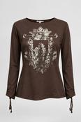Vintage women AZ Malhas brown basic long sleeve graphic tees in M|L26 W19|SKU 6688 image