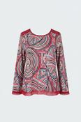 Vintage women Avalon collection red beaded abstract pattern top size 16|L24W21|SKU 6477 image