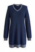 Vintage women Azzaro cotton acrylic V-neck navy jumper in L|SKU 6406 image