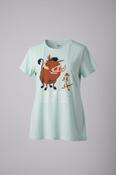Vintage women Disney Lion King Pumbaa Pose graphics Mint Green tees in S|L25 W18|SKU 5471 image