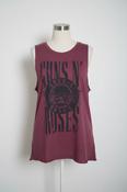 Vintage women Guns &amp; roses graphics burgundy tank top UK 10|L21 W18|SKU 6597 image