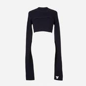 Vintage women Le Bonnet scotland wool Angora navy blue scarf|L70 W9|SKU 6576 image