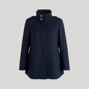 Vintage women M&amp;S navy blue wool blend winter full zip high neck coat size 14|SKU 6434 image