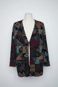 Vintage women Mandy Marsh beaded geometric multi long sleeve jacket top UK 12|L30 W20|SKU 6585 image