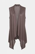 Vintage women Mark &amp; Spencers brown open front sleeveless sweater UK 10|L34 W17|SKU 6699 image