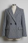 Vintage women S.Oliver black &amp; white geometric double breasted blazer jacket size 8/10|L23 W18 image