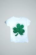 Vintage women St. Patrick clover 3d white summer tees in S|L21 W15|SKU 6602 image