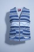 Vintage women The Ink Multi abstract stripe V-neck zipper sleeveless jacket XL|L24 W20|SKU 6729 image