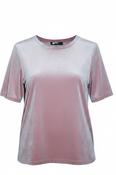 Vintage women cream velour short sleeve tees in M|L25 W20|SKU 6654 image