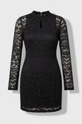 Vintage women floral lace black party midi pencil dress in L|L30.5 W 17.5|SKU 6302 image