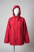 Vintage women red waterproof full zip hooded rain coat UK10|L28 W22|SKU 6531 image
