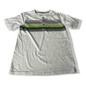 Vintage women's Multi Striped White short sleeve 1/4 button up tees in S|l25w15|sku 5453 image