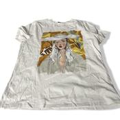 Vintage women's Zara Graphic White  short sleeve T Shirt in XL| L28 W21| SKU 5449 image