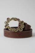 Vintage y2k Retro Style Women Brown leather Belt image