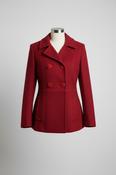 Vintage y2k red womens double breasted wool coat image