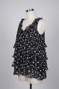 Women's Y2K Kelso Vintage Black Floral Print Sleeveless Midi Dress - Size S/M, SKU 3587 image